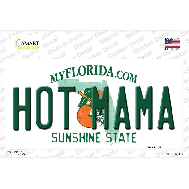 Hot Mama Florida Novelty Sticker Decal