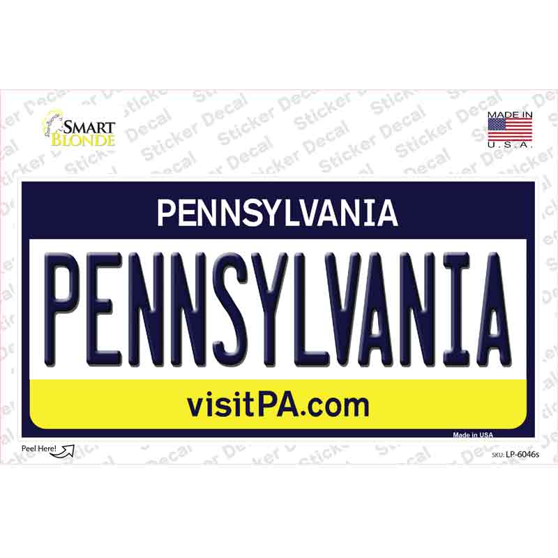 Pennsylvania State Novelty Sticker Decal Small