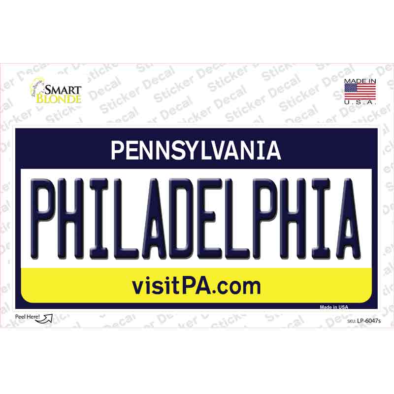 Philadelphia Pennsylvania State Novelty Sticker Decal Small