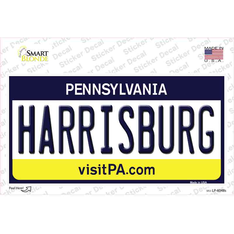 Harrisburg Pennsylvania State Novelty Sticker Decal Small