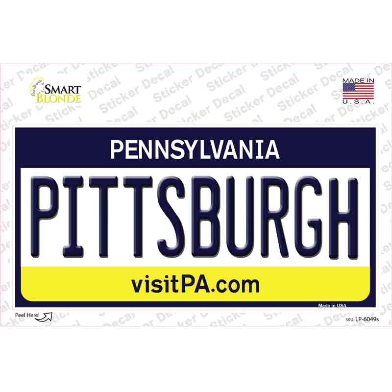 Pittsburgh Pennsylvania State Novelty Sticker Decal Small