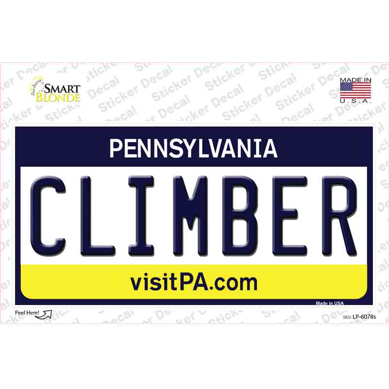 Climber Pennsylvania State Novelty Sticker Decal Small