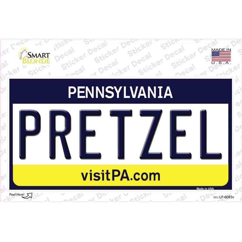 Pretzel Pennsylvania State Novelty Sticker Decal Small