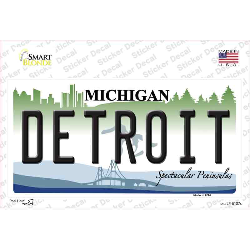 Detroit Michigan Novelty Sticker Decal Small