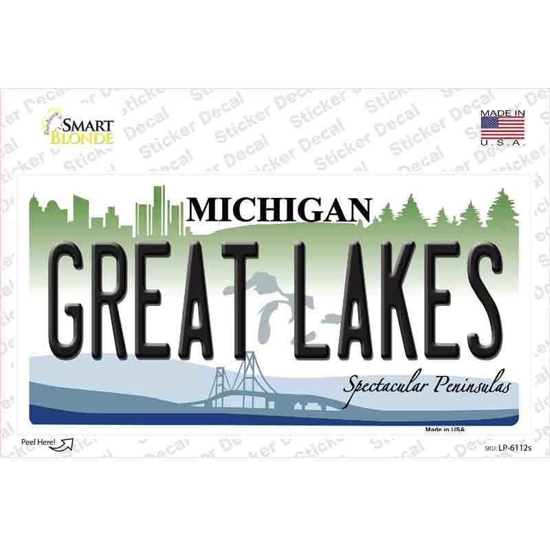 Great Lakes Michigan Novelty Sticker Decal Small