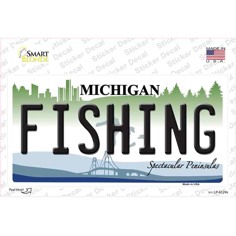 Fishing Michigan Novelty Sticker Decal Small