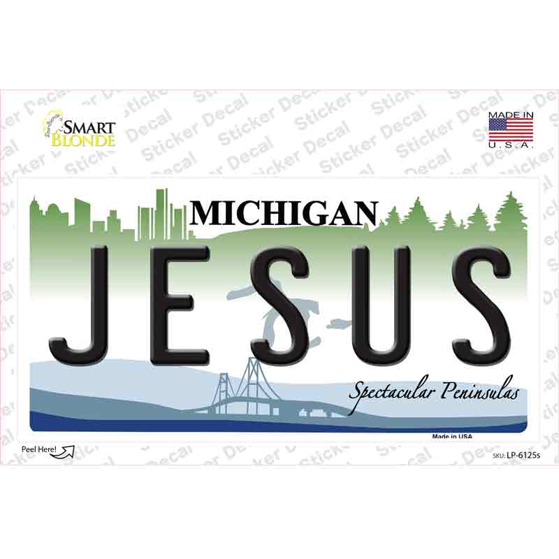 Jesus Michigan Novelty Sticker Decal Small