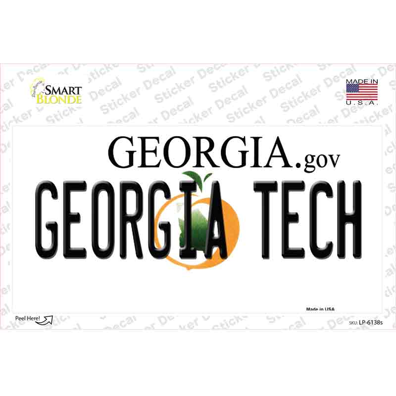 Georgia Tech Novelty Sticker Decal Small