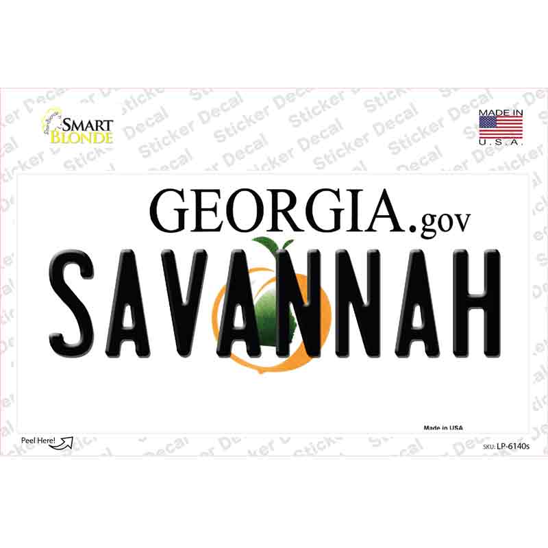 Savannah Georgia Novelty Sticker Decal Small