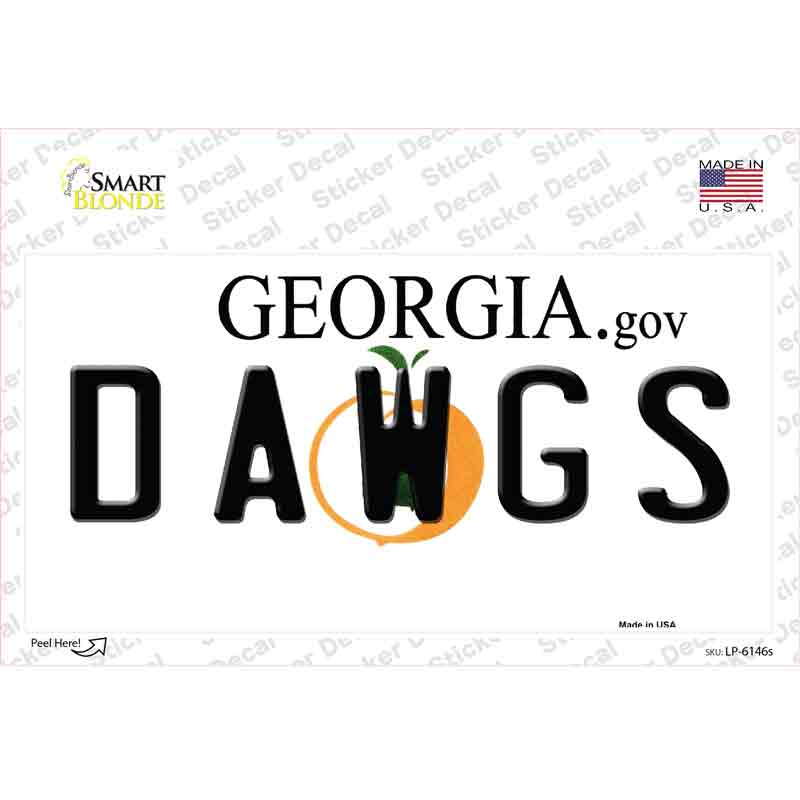 Dawgs Georgia Novelty Sticker Decal Small