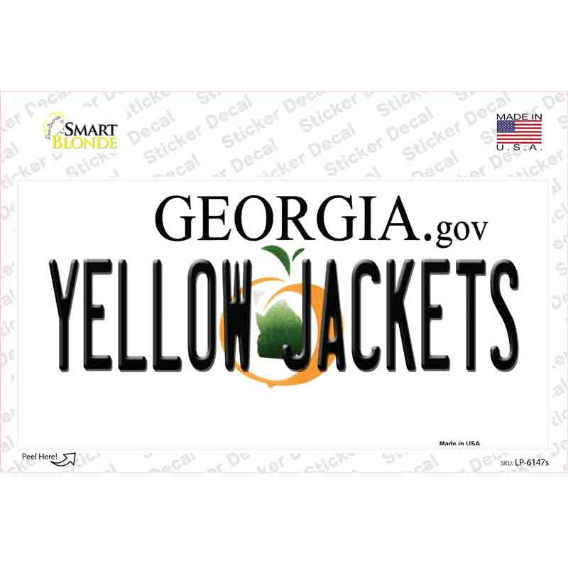 Yellow Jackets Georgia Novelty Sticker Decal Small