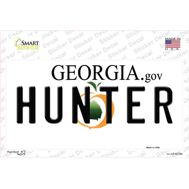 Hunter Georgia Novelty Sticker Decal Small