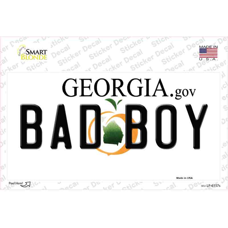 Bad Boy Georgia Novelty Sticker Decal Small