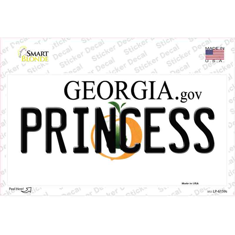 Princess Georgia Novelty Sticker Decal Small