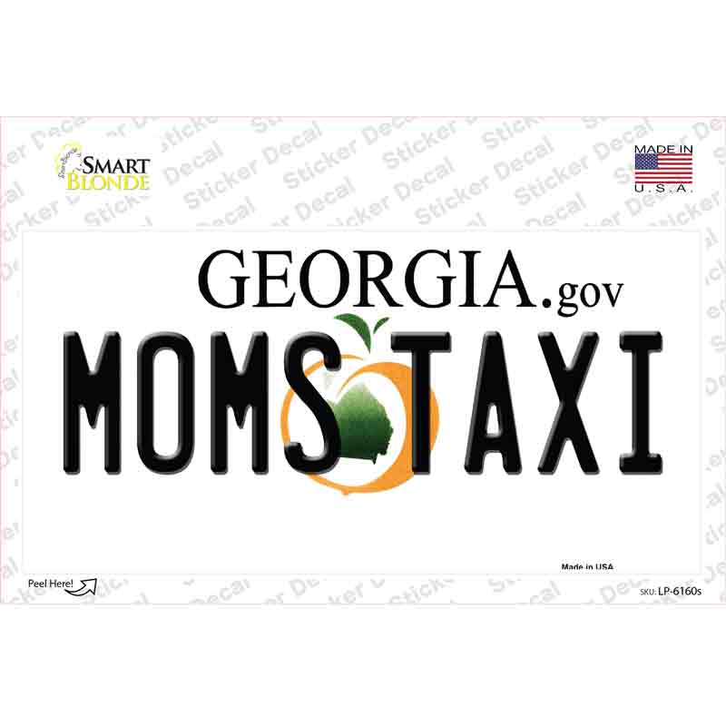 Moms Taxi Georgia Novelty Sticker Decal Small