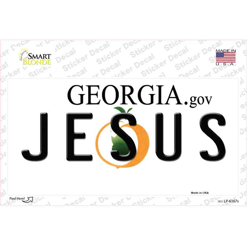 Jesus Georgia Novelty Sticker Decal Small