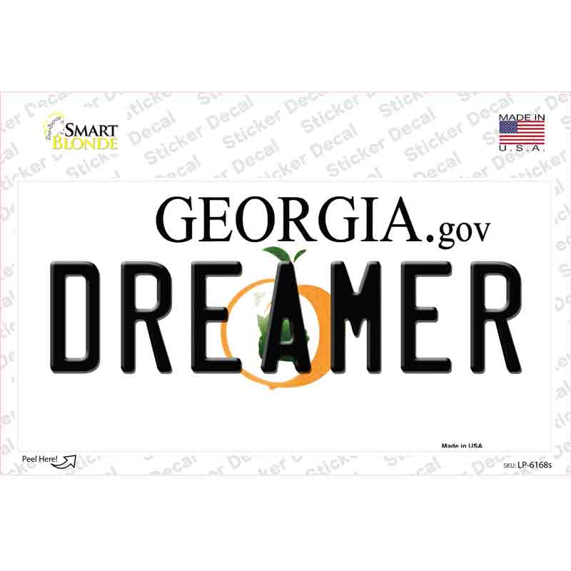 Dreamer Georgia Novelty Sticker Decal Small