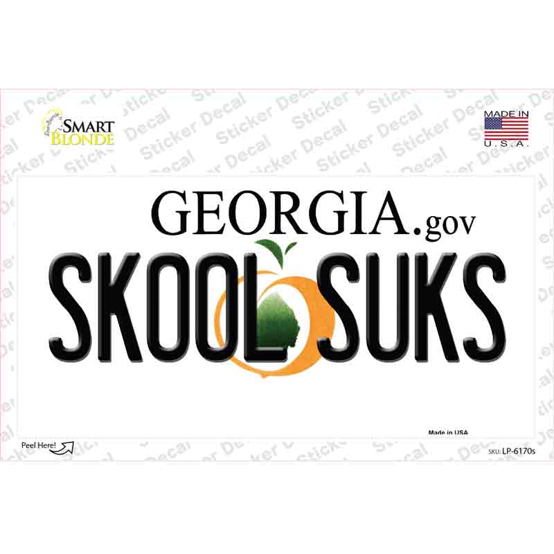 Skool Suks Georgia Novelty Sticker Decal Small