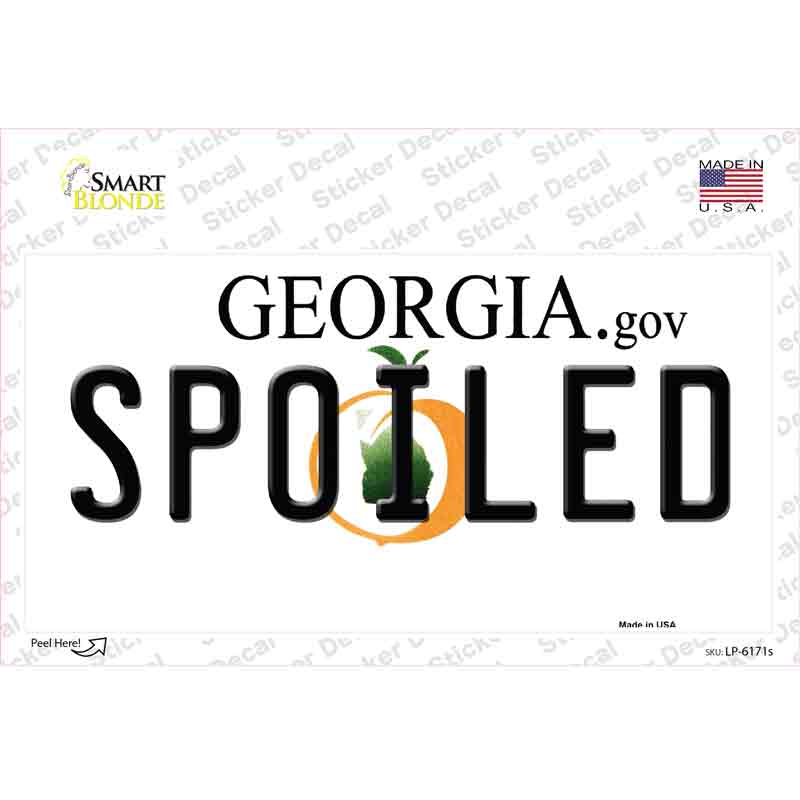 Spoiled Georgia Novelty Sticker Decal Small