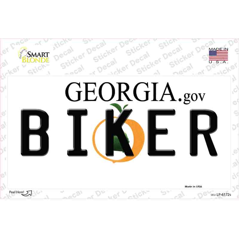 Biker Georgia Novelty Sticker Decal Small