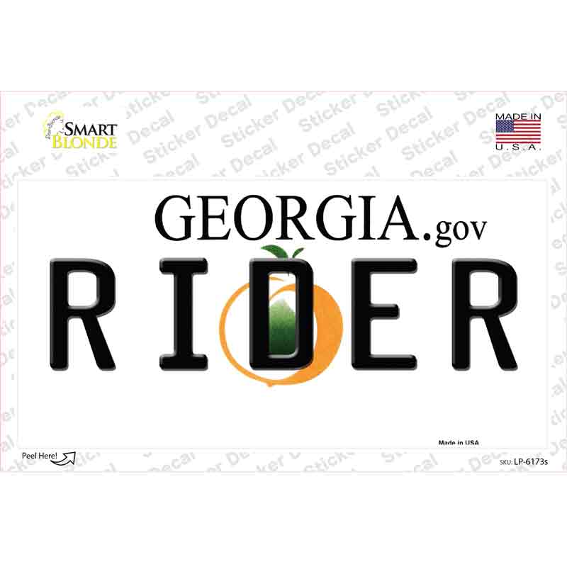 Rider Georgia Novelty Sticker Decal Small