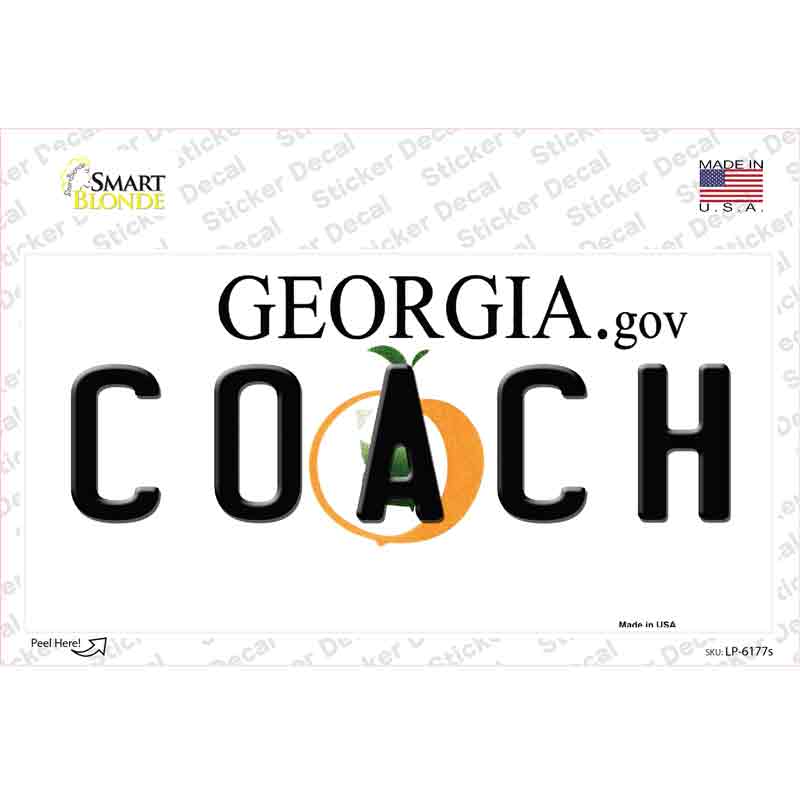 Coach Georgia Novelty Sticker Decal Small