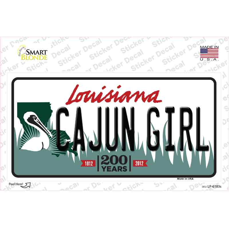 Cajun Girl Louisiana Novelty Sticker Decal Small