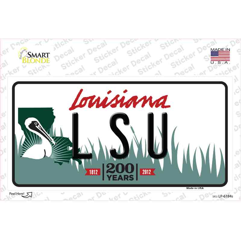 LSU Louisiana Novelty Sticker Decal Small