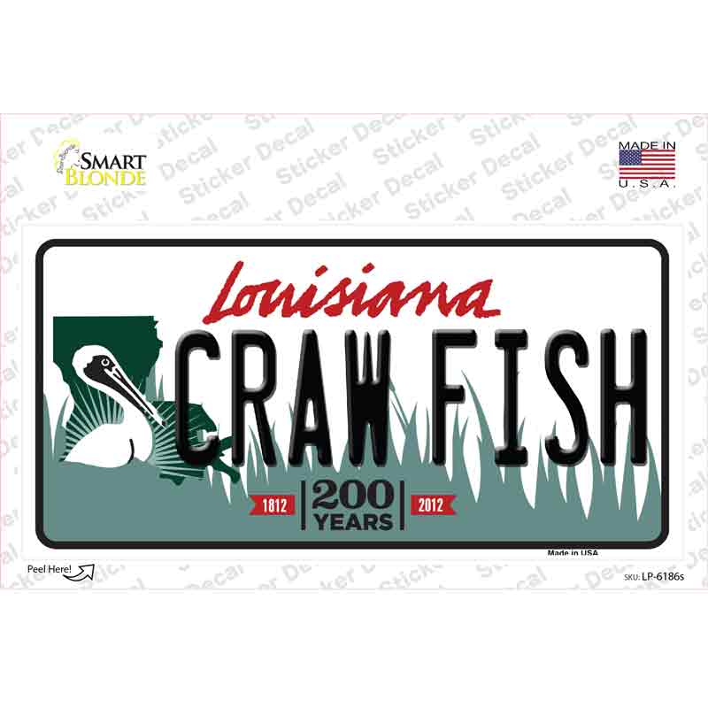 Craw Fish Louisiana Novelty Sticker Decal Small