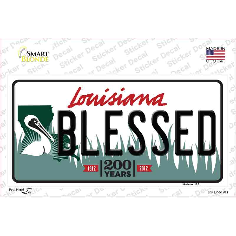 Blessed Louisiana Novelty Sticker Decal Small