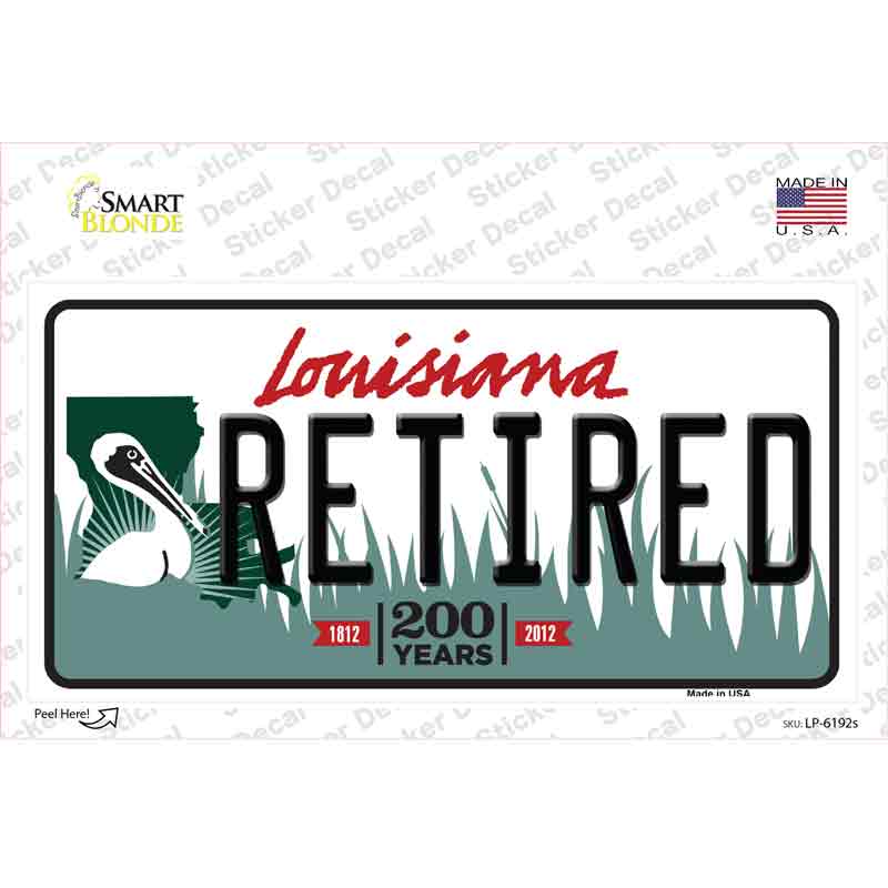 Retired Louisiana Novelty Sticker Decal Small