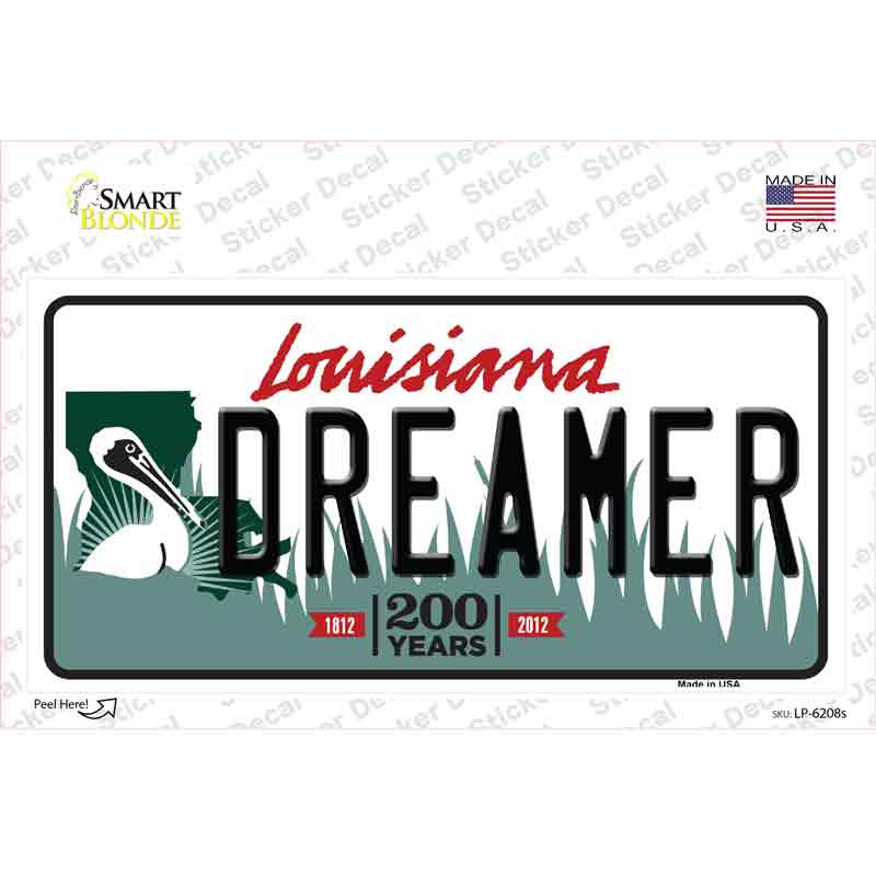 Dreamer Louisiana Novelty Sticker Decal Small