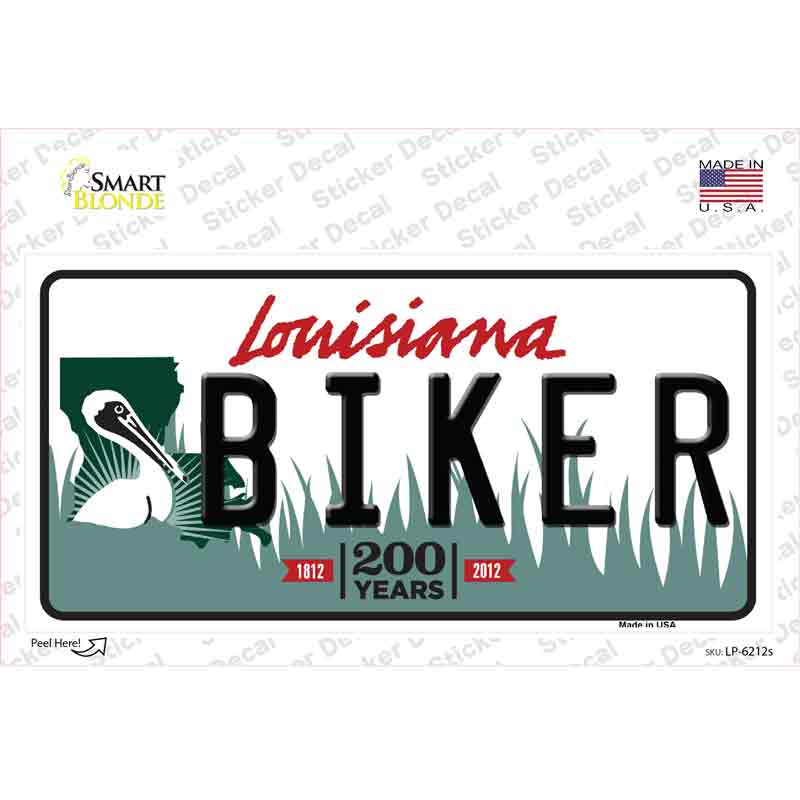 Biker Louisiana Novelty Sticker Decal Small