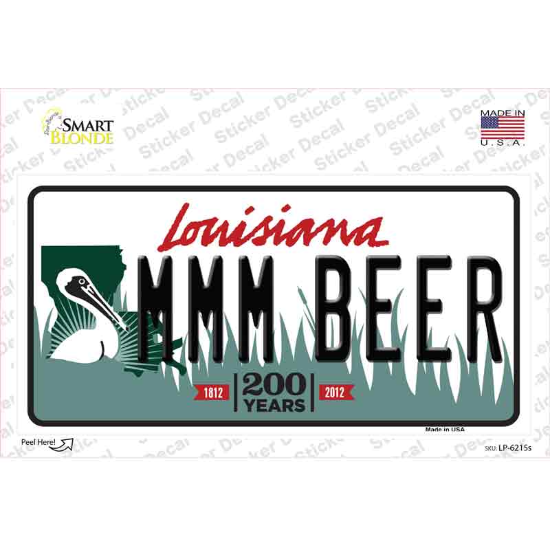 MMM Beer Louisiana Novelty Sticker Decal Small