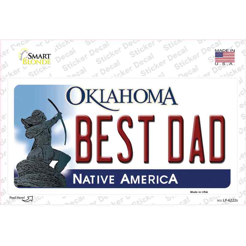 Best Dad Oklahoma Novelty Sticker Decal Small