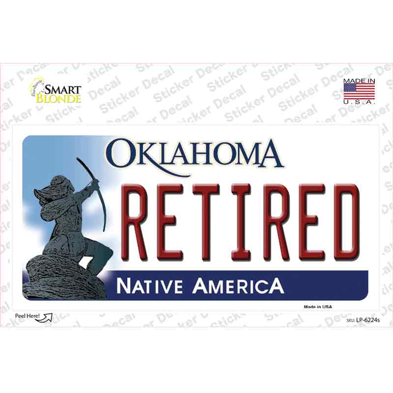 Retired Oklahoma Novelty Sticker Decal Small