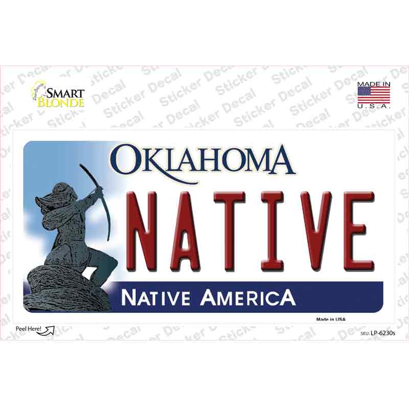 Native Oklahoma Novelty Sticker Decal Small