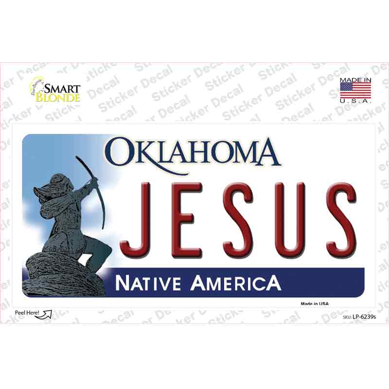 Jesus Oklahoma Novelty Sticker Decal Small