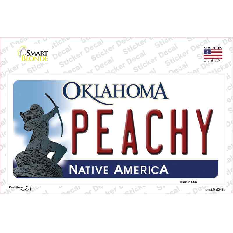 Peachy Oklahoma Novelty Sticker Decal Small