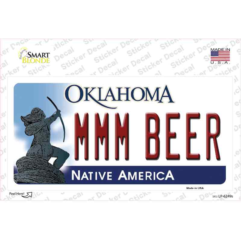 MMM Beer Oklahoma Novelty Sticker Decal Small