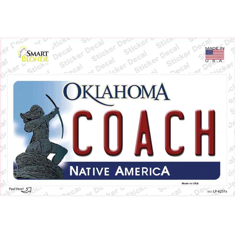 Coach Oklahoma Novelty Sticker Decal Small