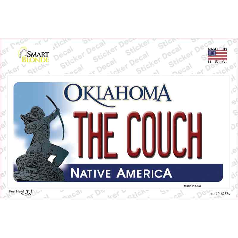 The Couch Oklahoma Novelty Sticker Decal Small