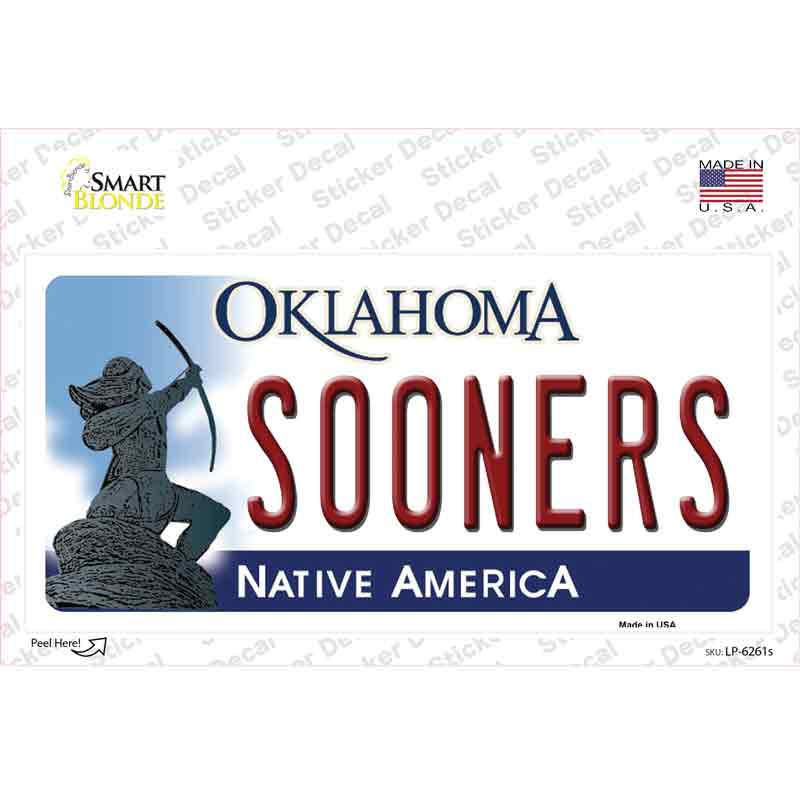 Sooners Oklahoma Novelty Sticker Decal Small