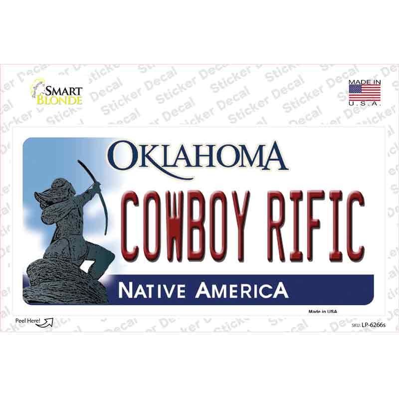 Cowboy Rific Oklahoma Novelty Sticker Decal Small