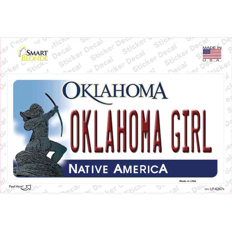 Oklahoma Girl Novelty Sticker Decal Small