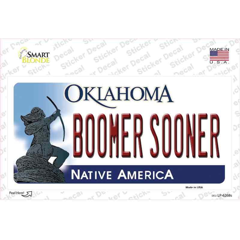 Boomer Sooner Oklahoma Novelty Sticker Decal Small