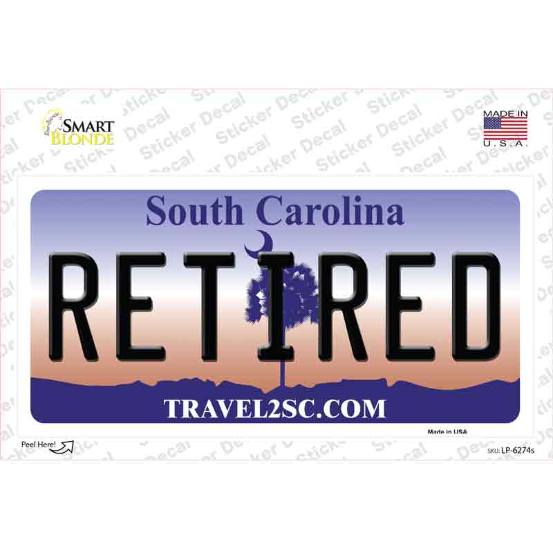 Retired South Carolina Novelty Sticker Decal Small