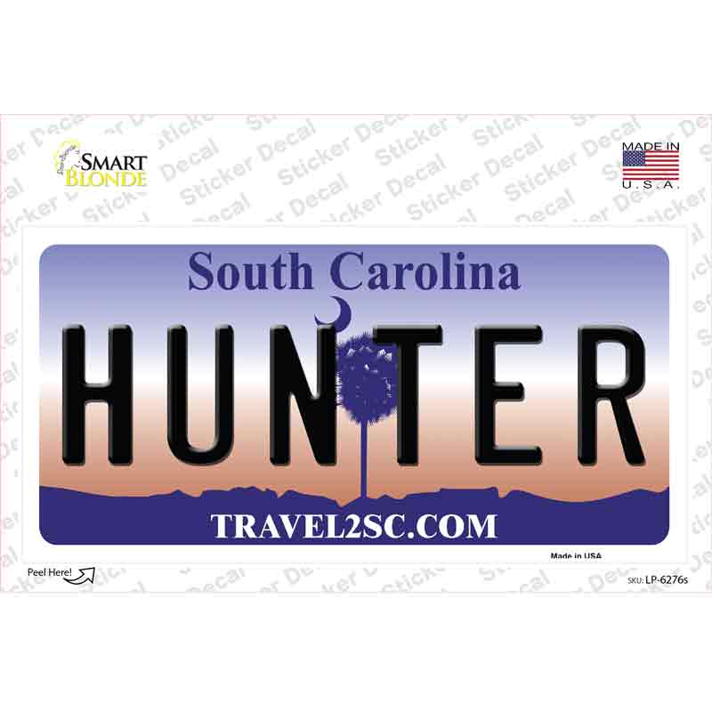 Hunter South Carolina Novelty Sticker Decal Small