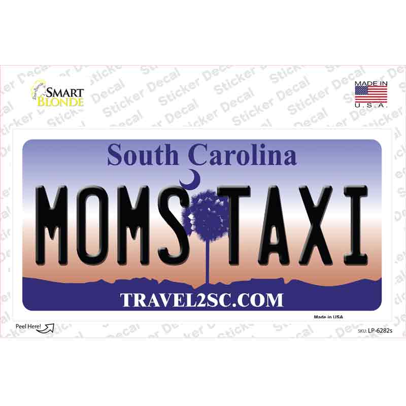 Moms Taxi South Carolina Novelty Sticker Decal Small