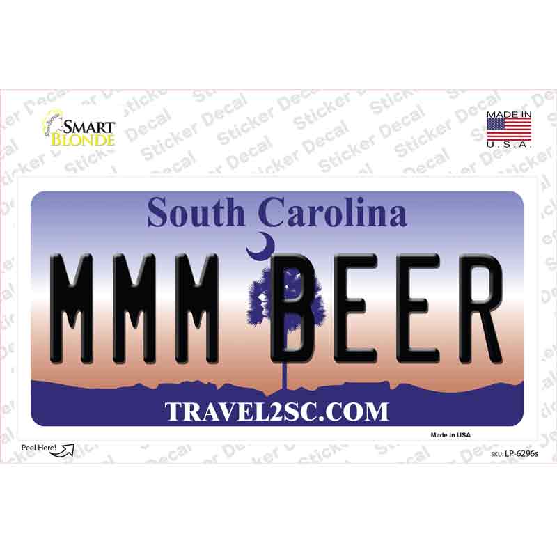 MMM Beer South Carolina Novelty Sticker Decal Small